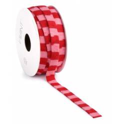 Cinta Stripi Rojo y Rosa 11mmx10m