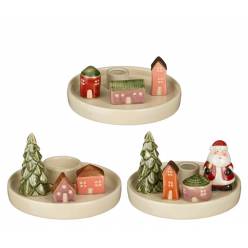 Portavelas Xmas Town �15x9.5Hcm "T3"