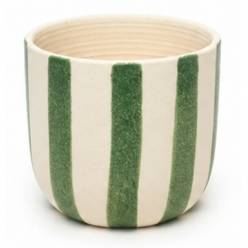 Cubremaceta Stripped Verde �14x12.3Hcm