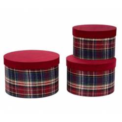 Sombrerera Tartan Roja (Set 3uds)