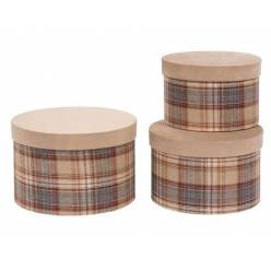 Sombrerera Tartan Crema (Set 3uds)