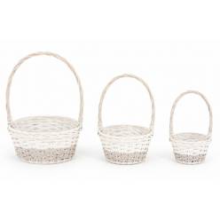 Cesto Ovale Blanco/Beige (Set 3uds)