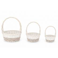 Cesto Ovale Blanco/Beige (Set 3uds)