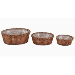 Cesta Ovale Marron (Set 3uds)