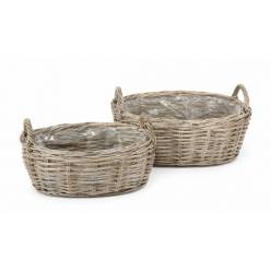 Cesta Ovale Natural (Set 2uds)