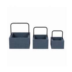 Caja Raiz Azul Cuadrada (Set 3uds)
