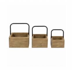 Caja Raiz Natural Cuadrada (Set 3uds)