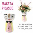 Maceta Cara Picasso Amarilla Ø14,5x24,5Hcm