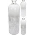 Botella Cristal Efecto Hielo Blanco/Gris 11x33Hcm (Set 2 colore